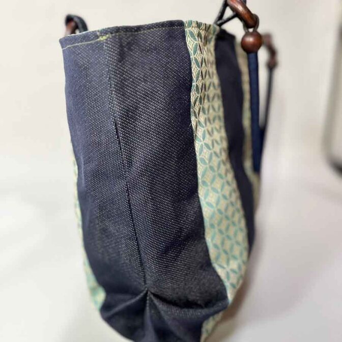 七宝柄トートバッグ（緑・黒）