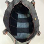 ボーダー柄トートバッグ（緑・黒）