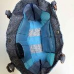 鮫小紋柄トートバック（青・黒）