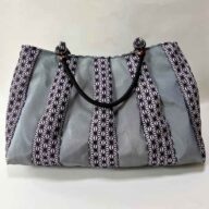 麻の葉トートバッグ（黒・グレー）～ASANOHA～